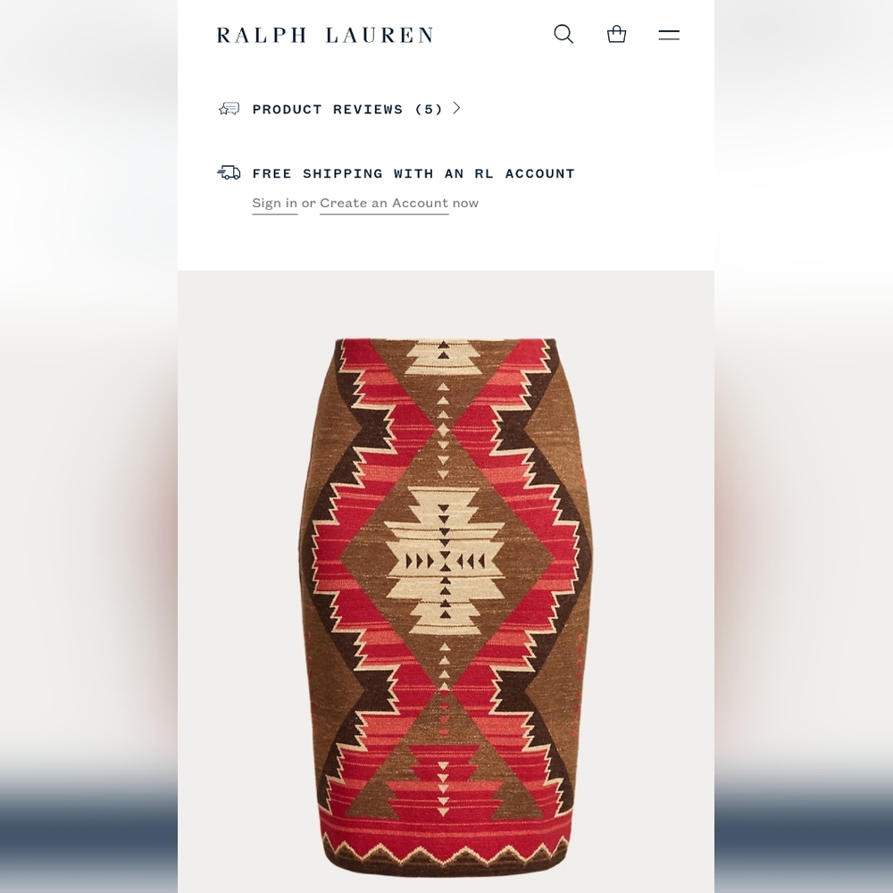 Lauren Ralph Lauren Blanket Skirt In Southwest Print